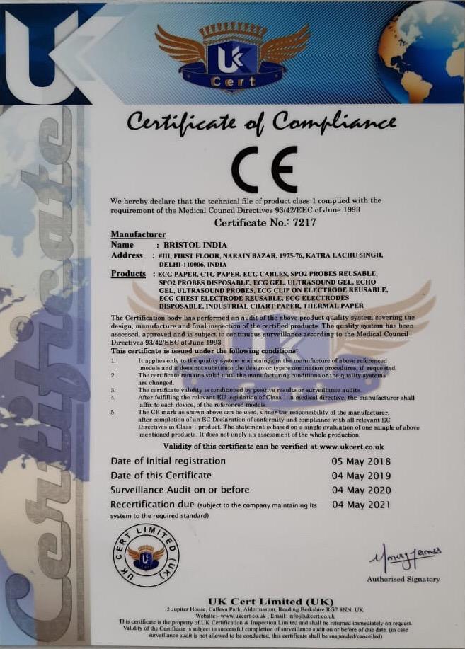 Bristol India Certificate CE
